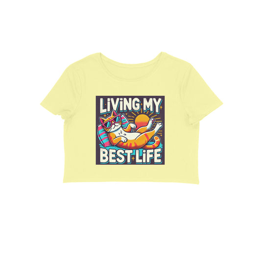 Furry Friends Living my Life Cat- Women's Crop Top