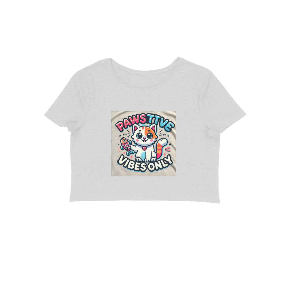 Furry Friends positive Vibes Cat- Women's Crop Top