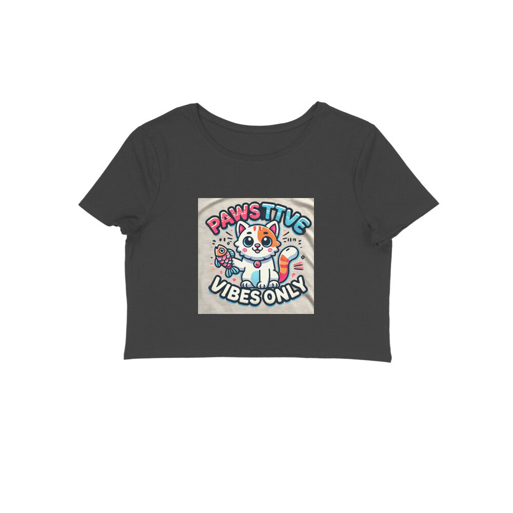 Furry Friends positive Vibes Cat- Women's Crop Top